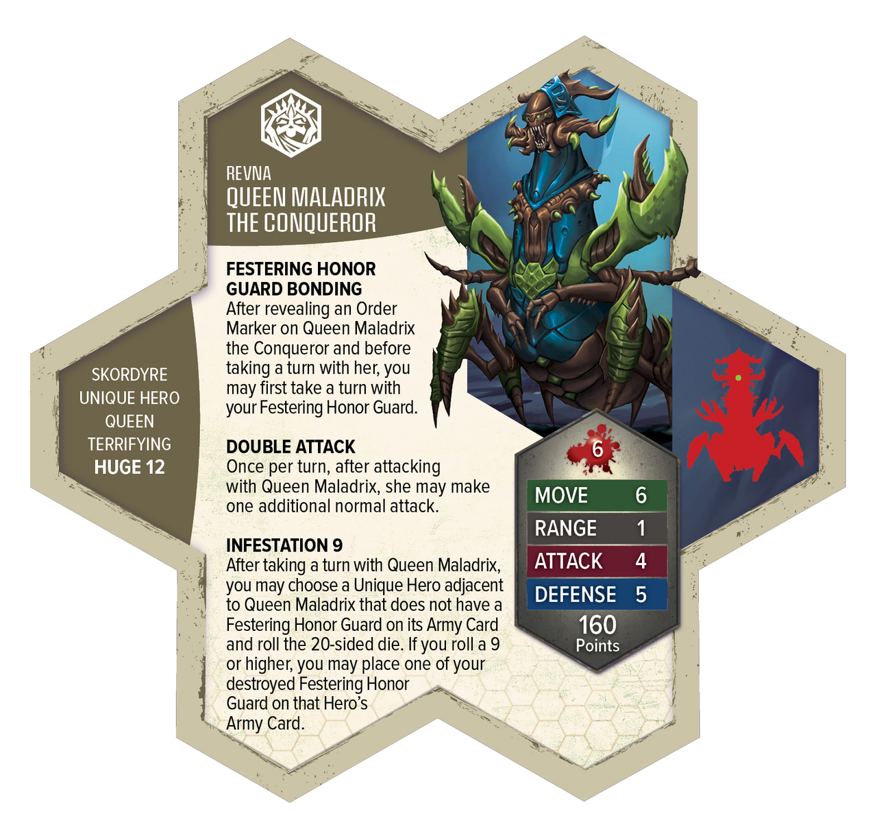Heroscape Rising Tide Queen Maladrix and Festering Honor Guard Army Expansion Premium Painted Edition
