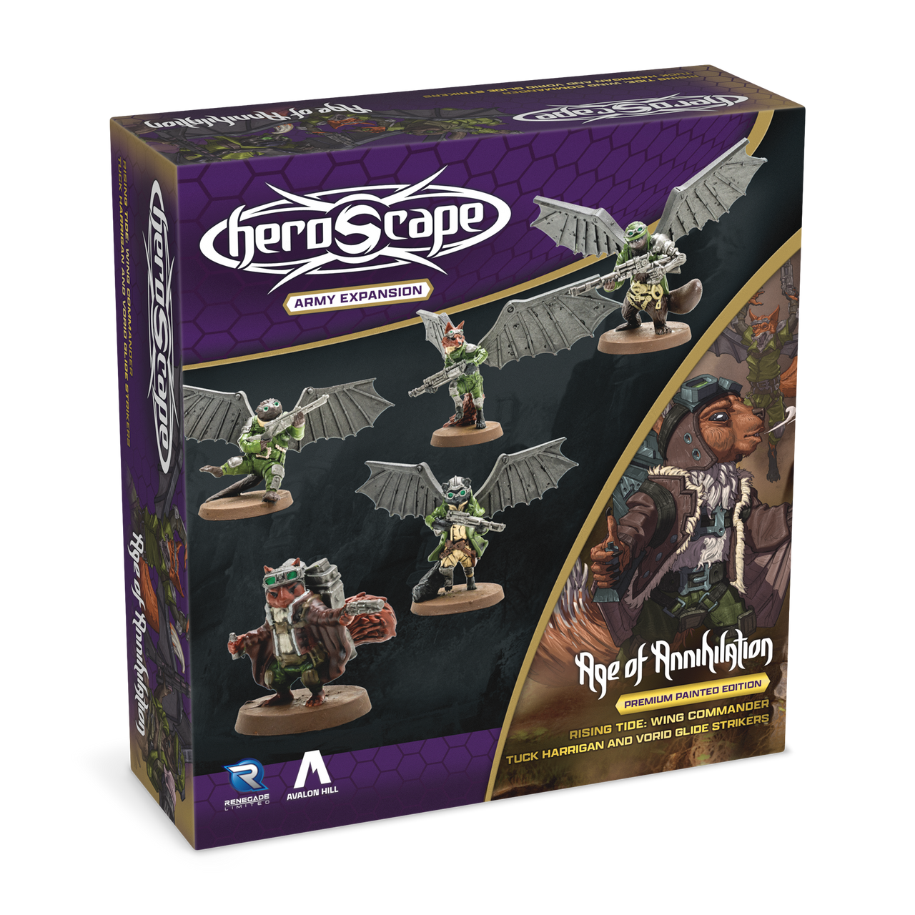Heroscape Rising Tide Wing Commander Tuck Harrigan & Vorid Glidestrikers Army Expansion Premium Painted Edition