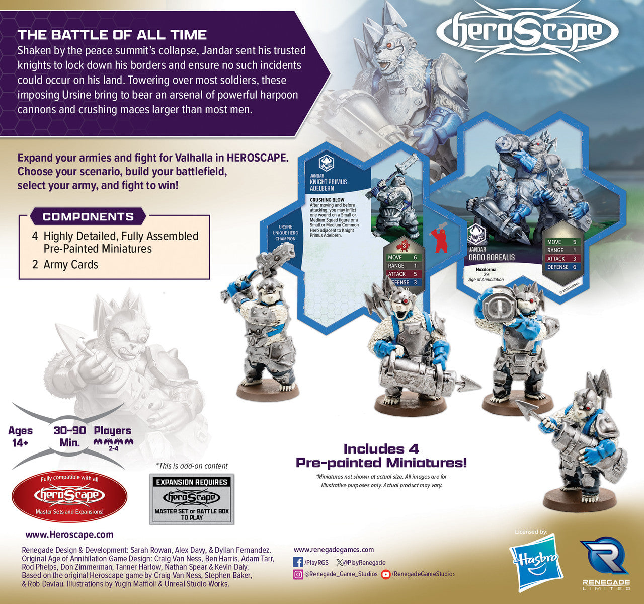 Heroscape Rising Tide Knight Primus Adelbern and Ordo Borealis Army Expansion Premium Painted Edition
