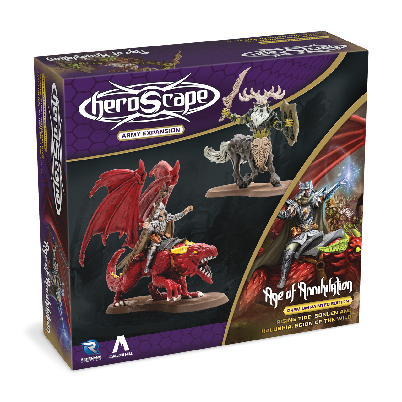 Heroscape Rising Tide Sonlen and Halushia, Scion of the Wild Army Expansion Premium Painted Edition