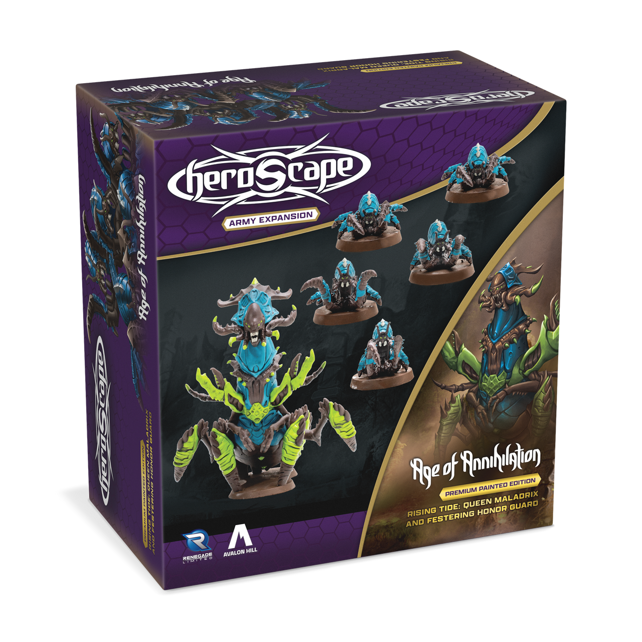 Heroscape Rising Tide Queen Maladrix and Festering Honor Guard Army Expansion Premium Painted Edition