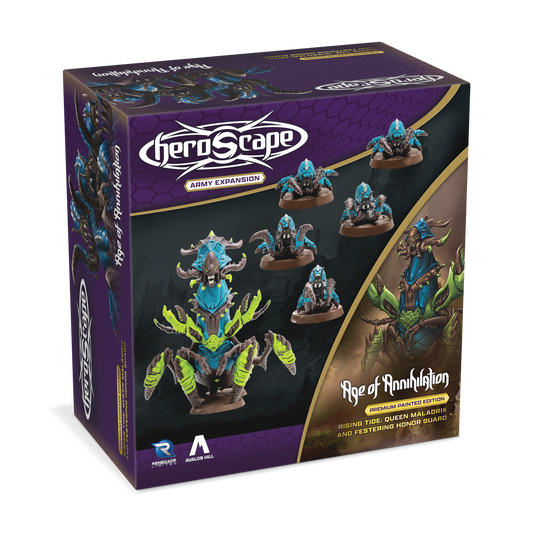 Heroscape Rising Tide Queen Maladrix and Festering Honor Guard Army Expansion Premium Painted Edition