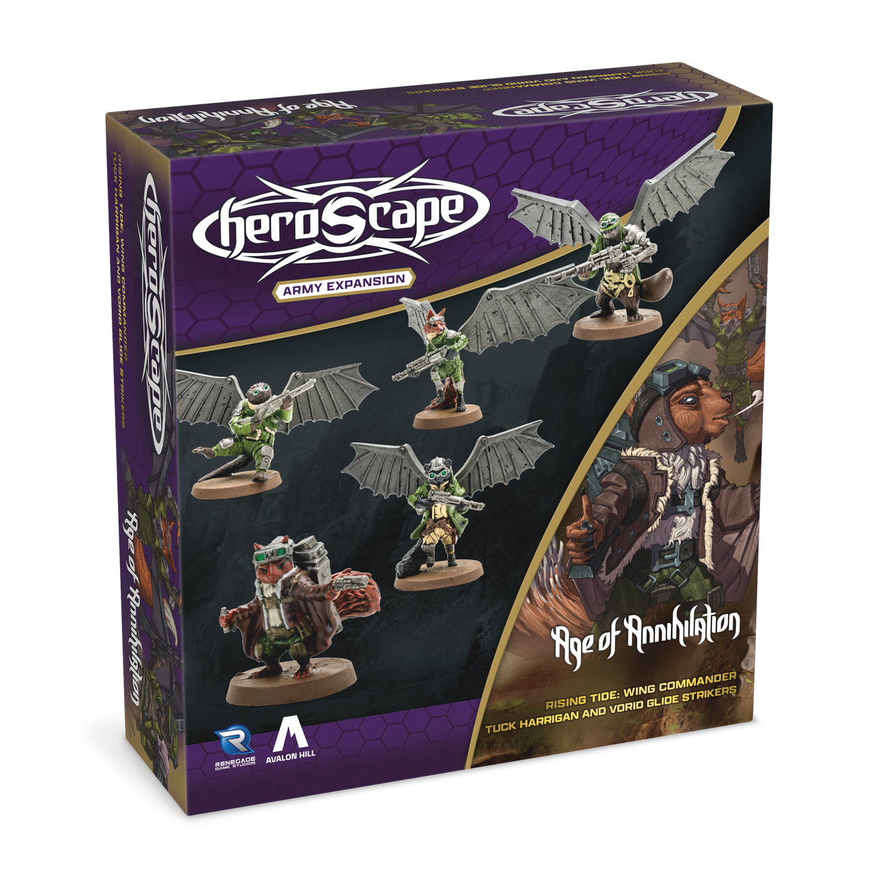 Heroscape Rising Tide Wing Commander Tuck Harrigan & Vorid Glidestrikers Army Expansion