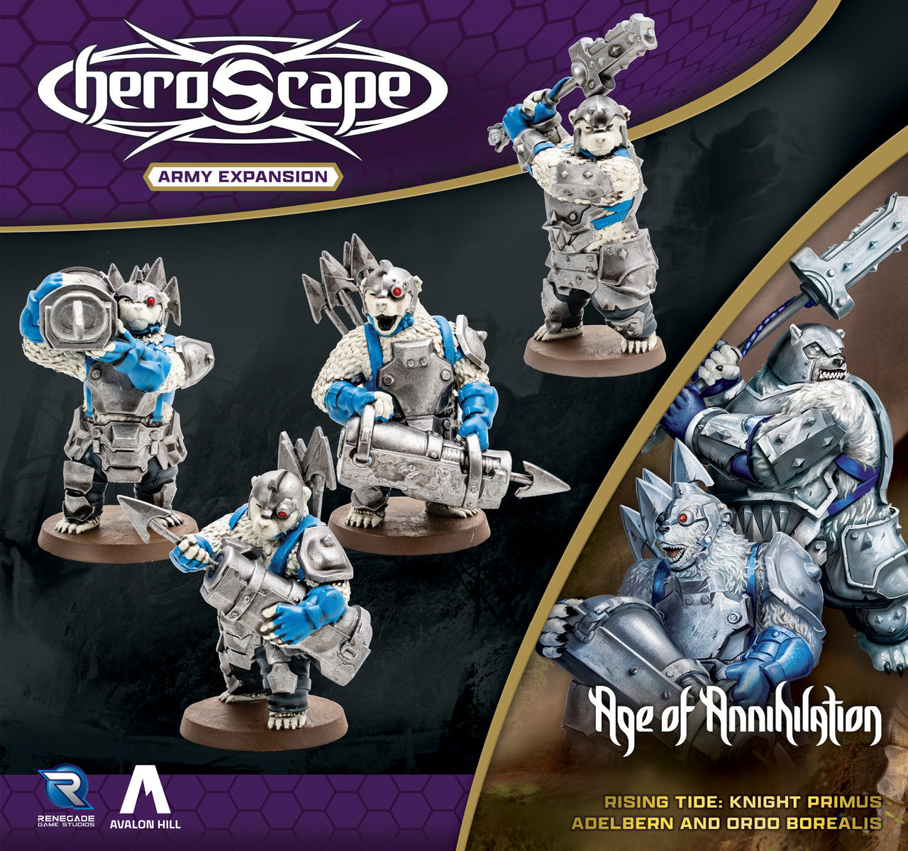 Heroscape Rising Tide Knight Primus Adelbern and Ordo Borealis Army Expansion