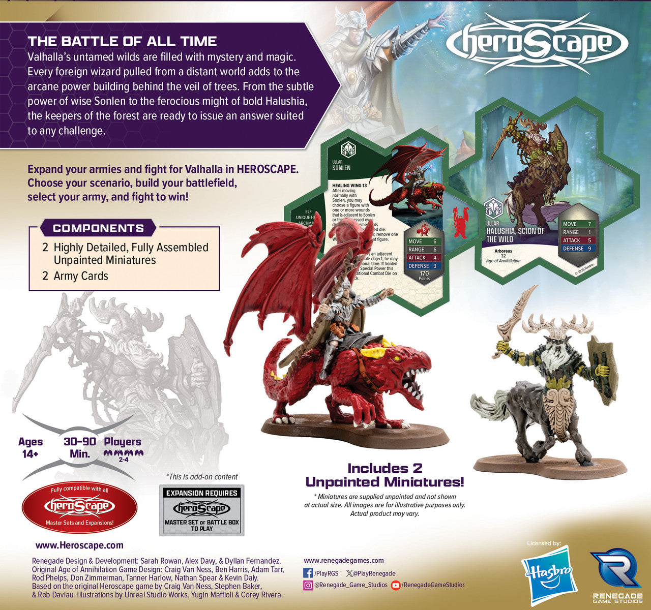 Heroscape Rising Tide Sonlen and Halushia, Scion of the Wild Army Expansion